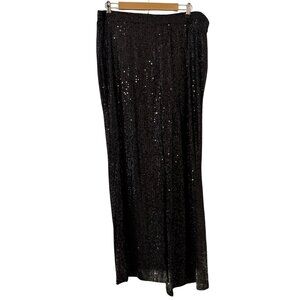 Cato Womens Black Sequin Pants Size 18/20W Elastic Waist. NWT